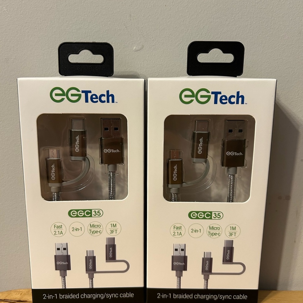 Silver 2-in-1 Braided Charging/Sync Cable